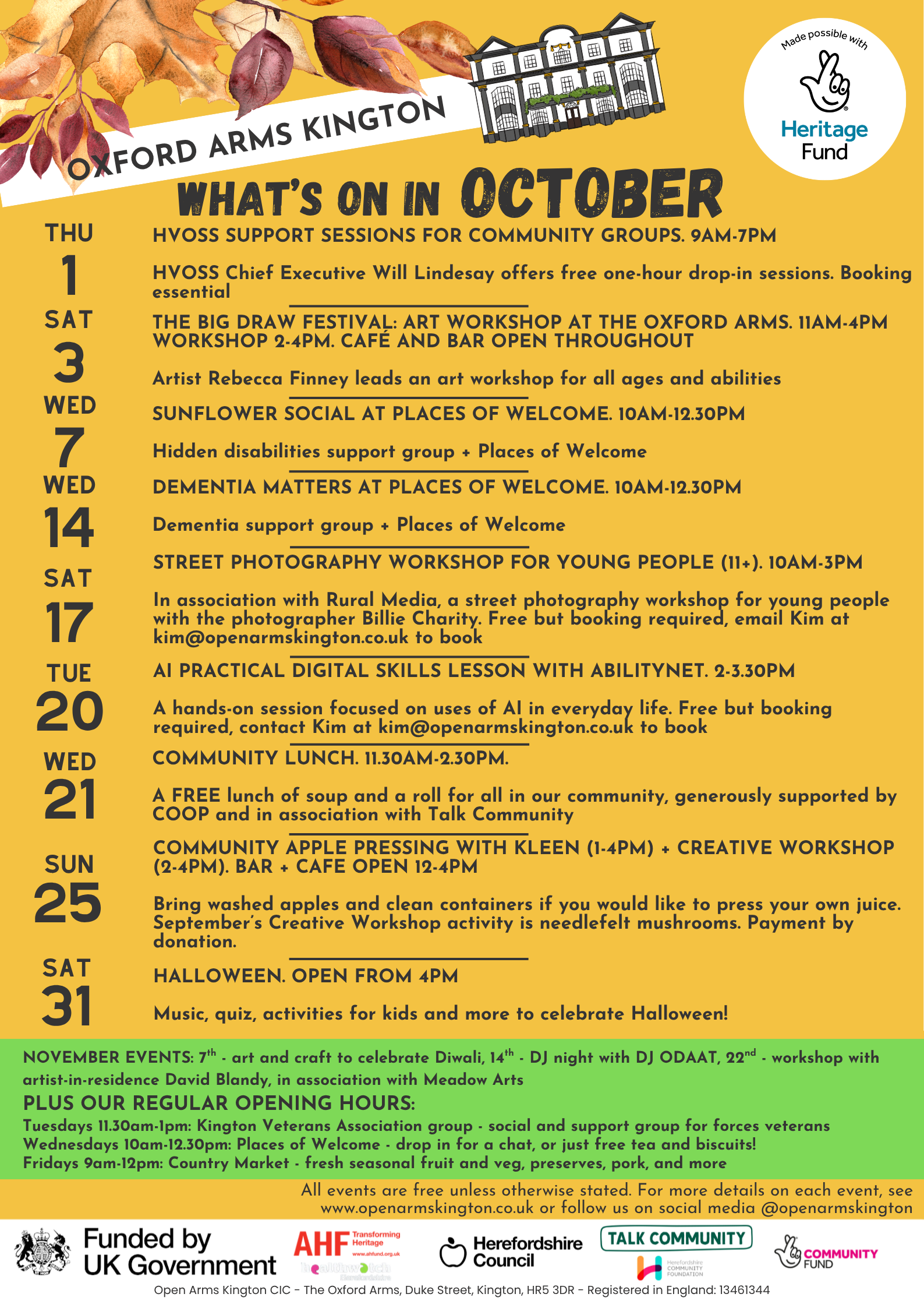 What's on in October