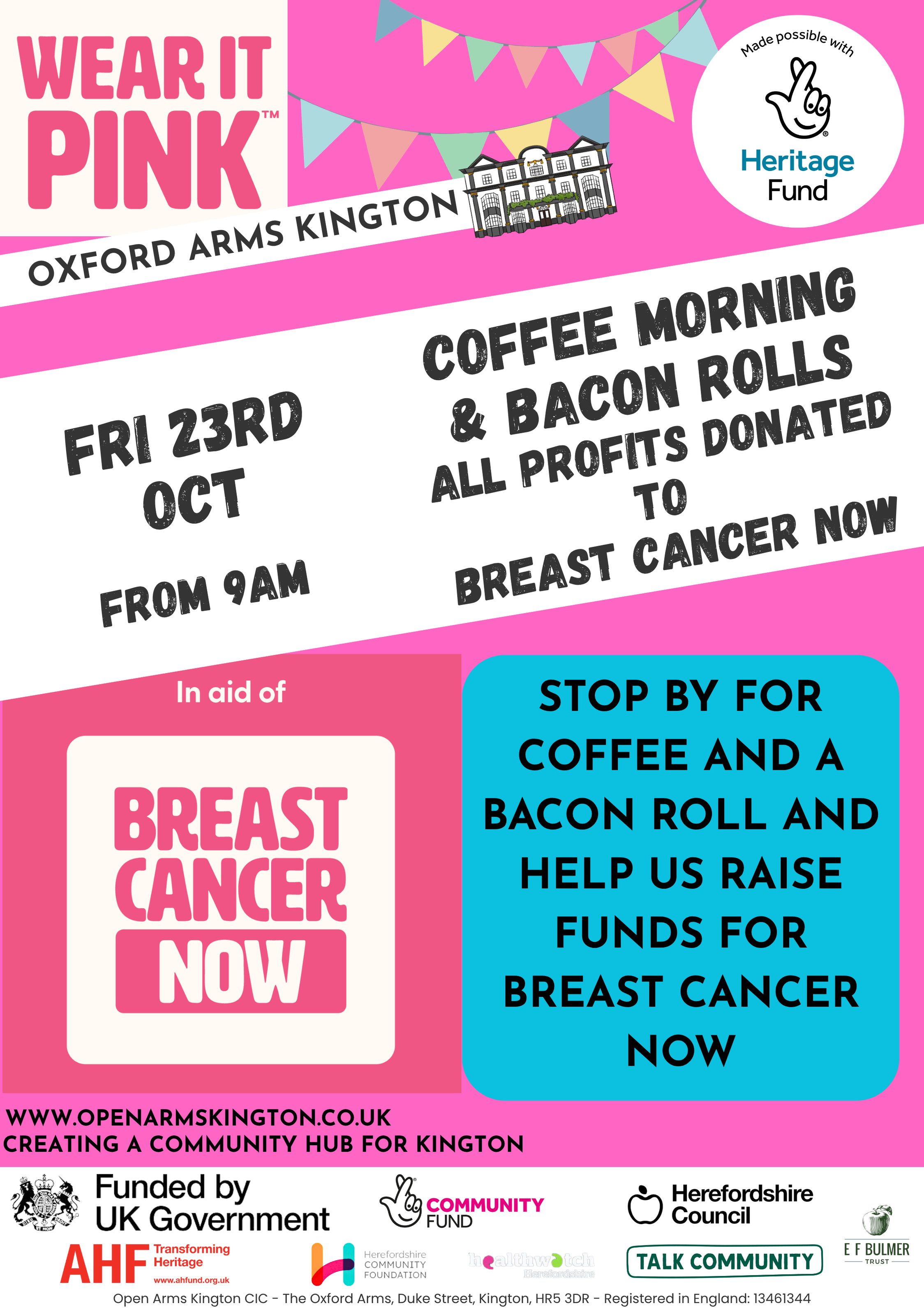 Wear it pink! Coffee morning supporting Breast Cancer Now