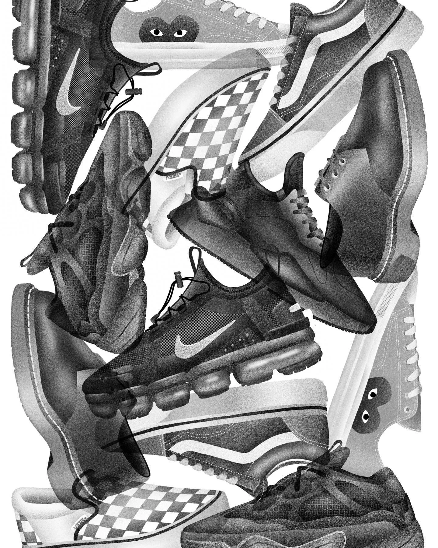 Black shoes closet 🖤
.
.
.
#designlovers #chairandshoes #sneakers #designdrawing #blackshoes #fashiondrawing #collection #vapormax