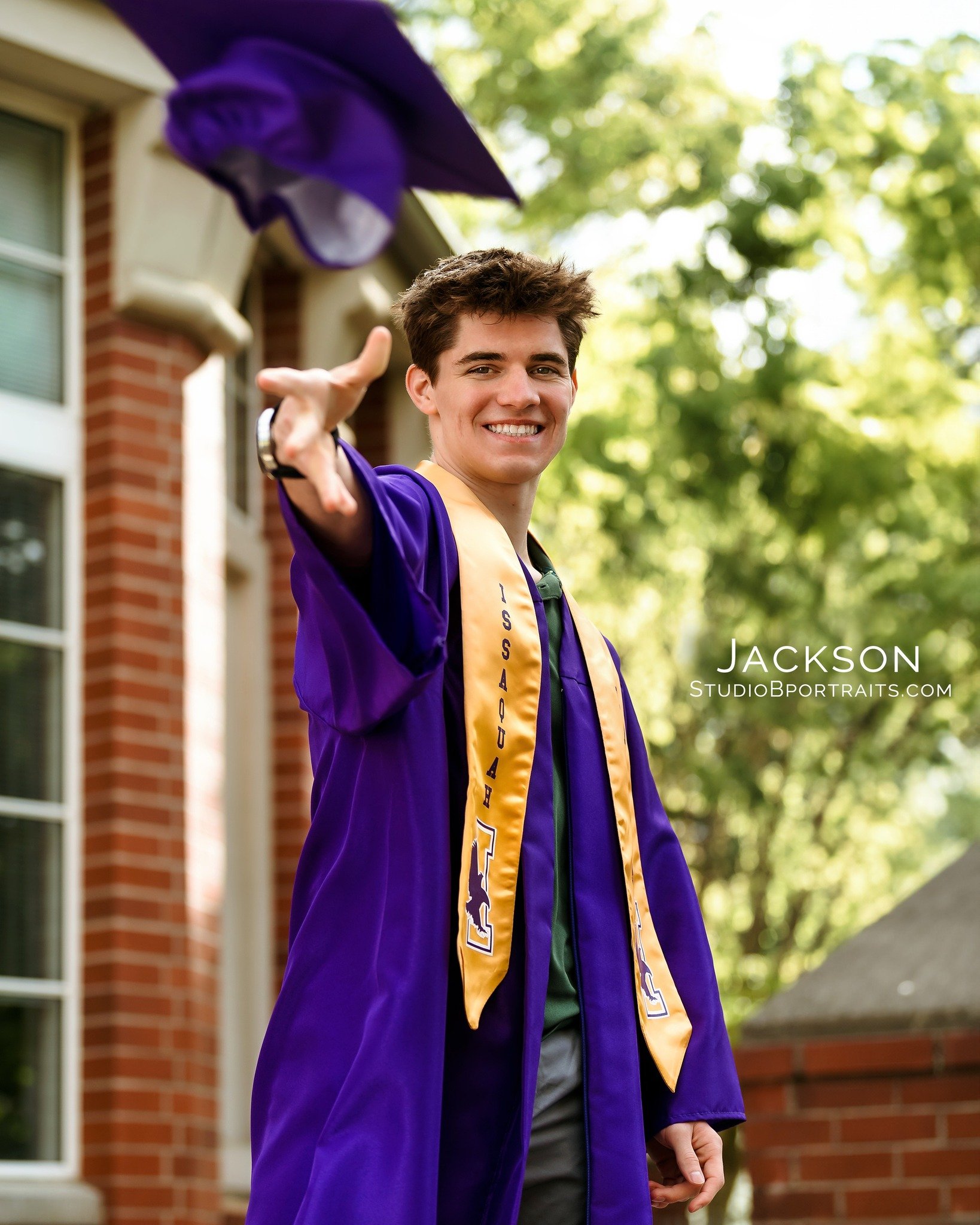 Fun fact: We first met Jackson during his family portrait years ago, and it was our privilege to photograph his senior pictures this past fall! Continuing the celebration now with his Cap &amp; Gown Experience, we are so thrilled to be a part of his 