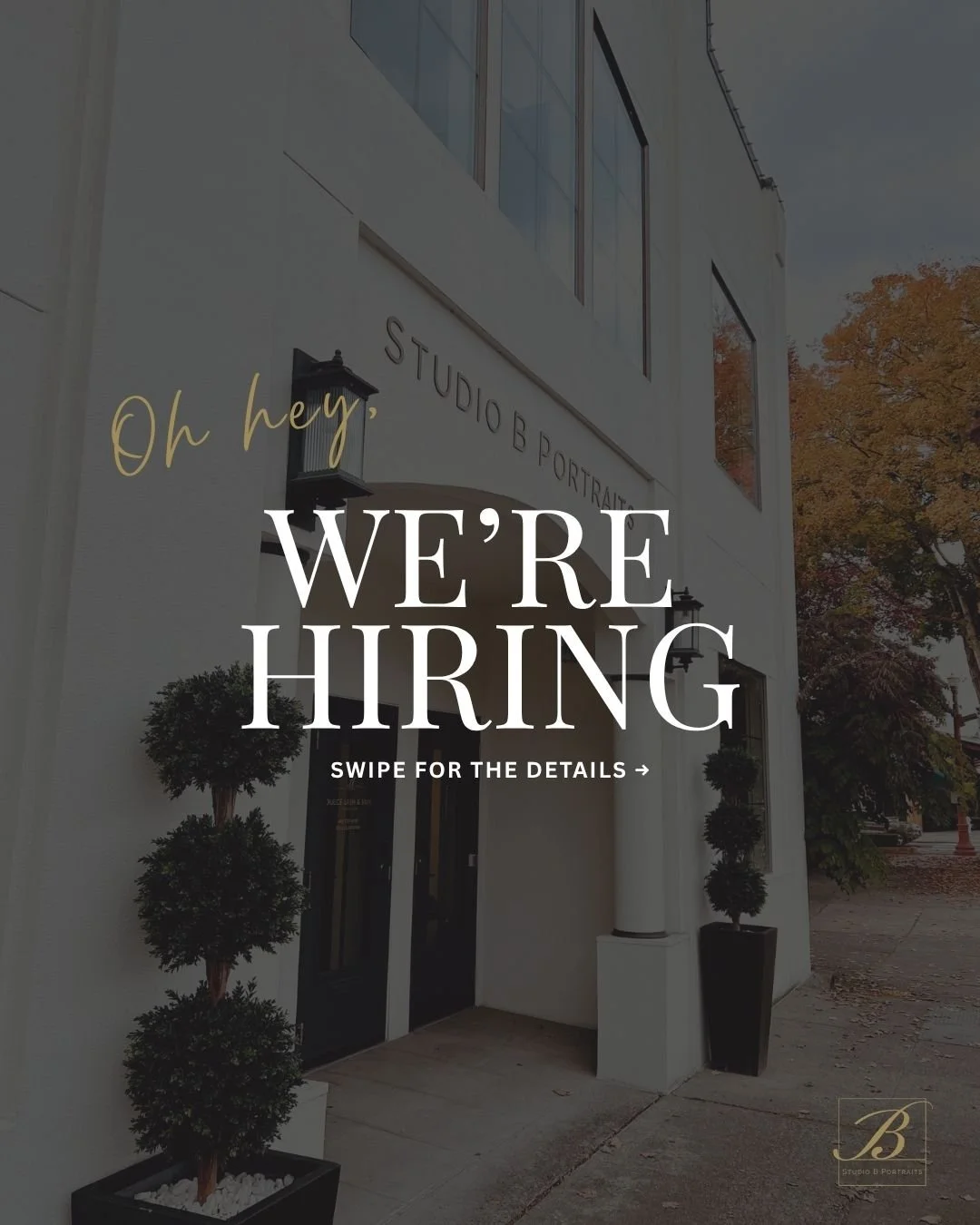 Exciting news&hellip; Studio B is GROWING! ✳︎

We&rsquo;re looking for a Social Media Coordinator to help bring everything happening inside the studio to life online.

If you love creating content, writing captions, keeping a calendar organized, spot