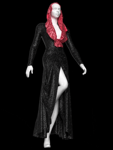 mcqueen sample horn dress walk.gif
