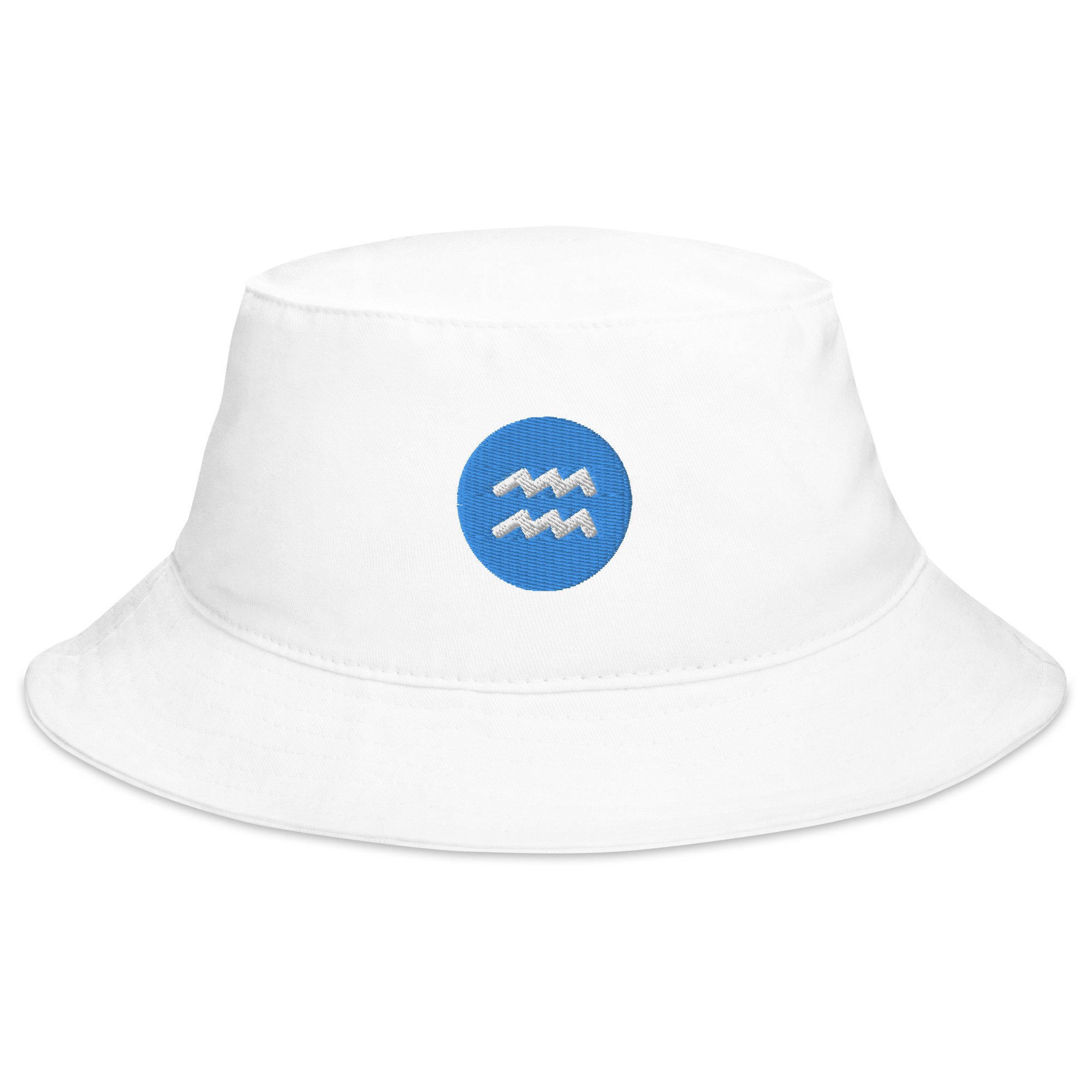 Aquarius Symbol Bucket Hat (in white)