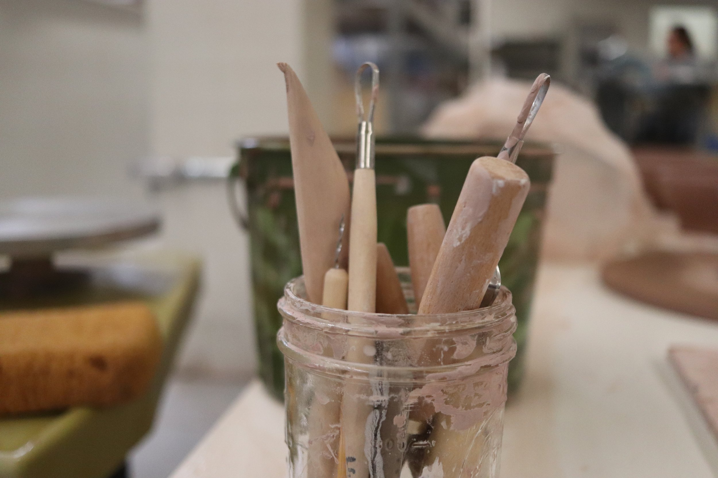 Ceramic tools in studio