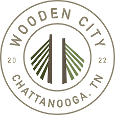 Circular logo with the words 'Wooden City Chattanooga, TN 2022' around a stylized cityscape.