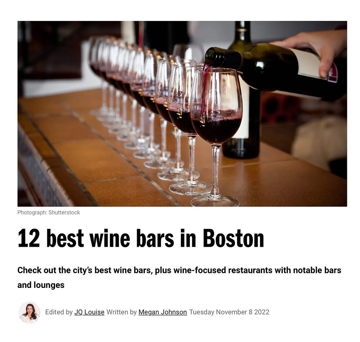 Thank you @timeout.boston for recognizing and celebrating our wine program! 

We&rsquo;re thrilled to offer a wide range of coveted wines and spirits. Come in and join us for a glass 🍷

#boston #bostonrestaurants #bostonfoodies #bostonfood #bostonea