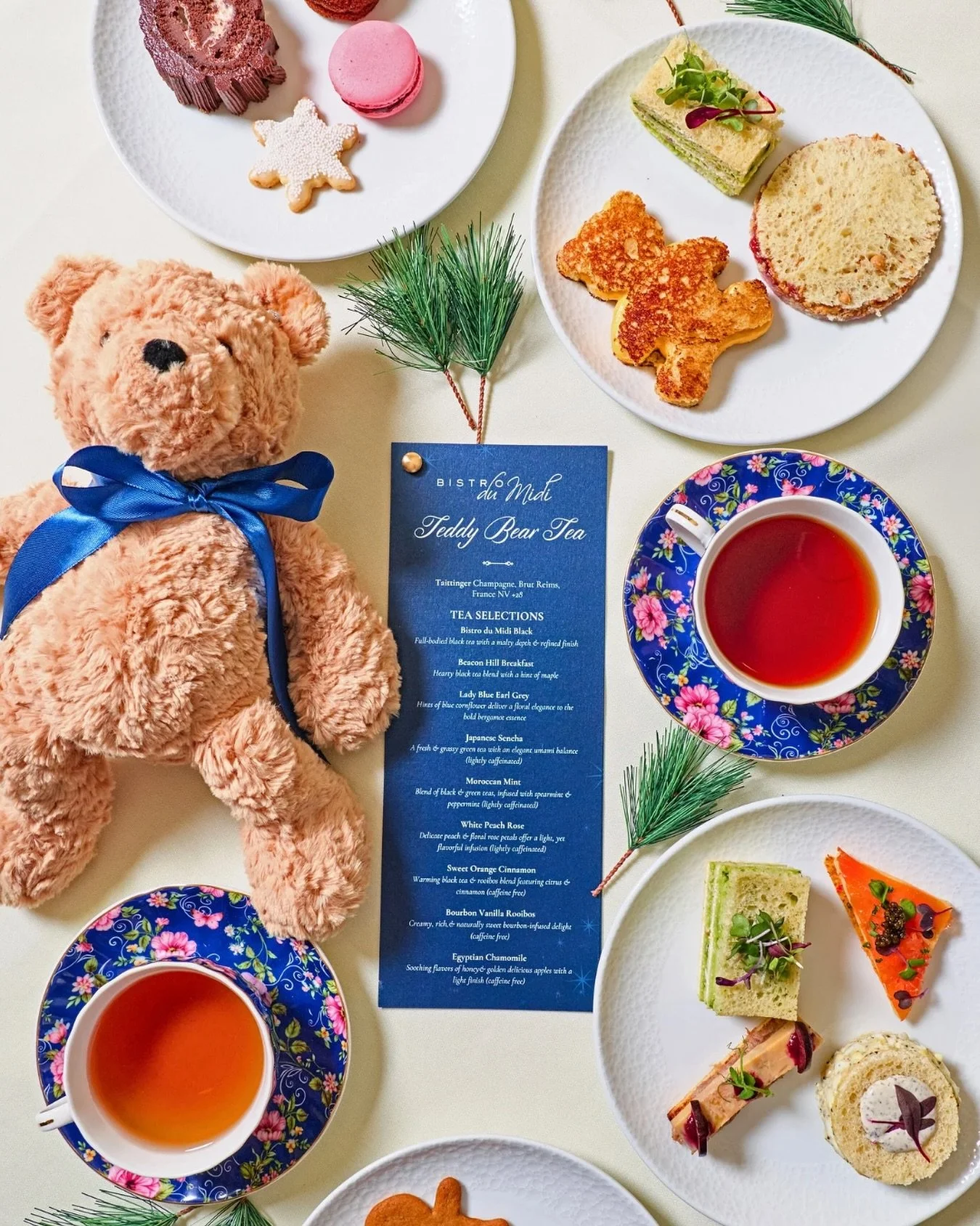 Reservations are open for Teddy Bear Tea! 🎁🧸

This December, Bistro du Midi invites guests of all ages to enjoy a magical afternoon of holiday cheer. Teddy Bear Tea is a festive take on our Garden View Afternoon Tea, with a special focus on giving 