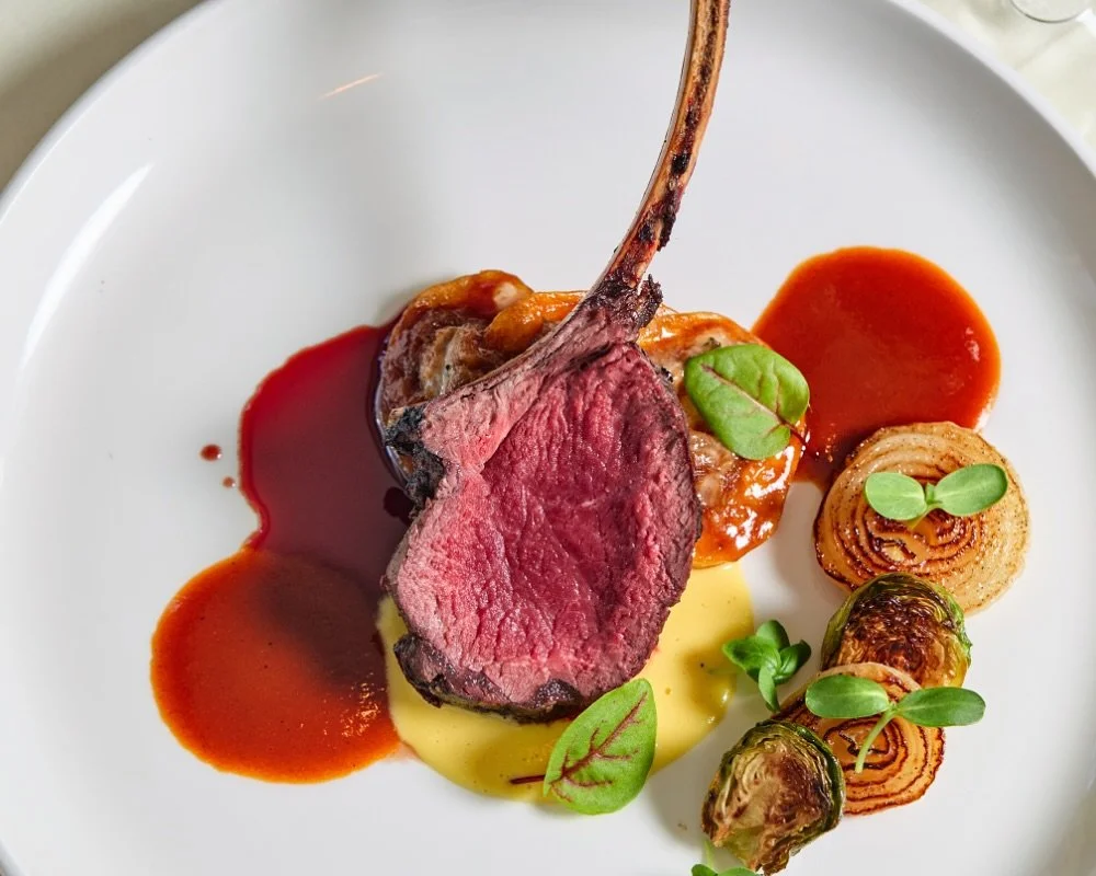 The fifth course of Chef Robert&rsquo;s Fall &amp; Foraged Tasting Menu: Venison with Sweet Corn, Lyonnaise Potato, and Elderberry Venison Jus.

📸 @briansamuelsphotography