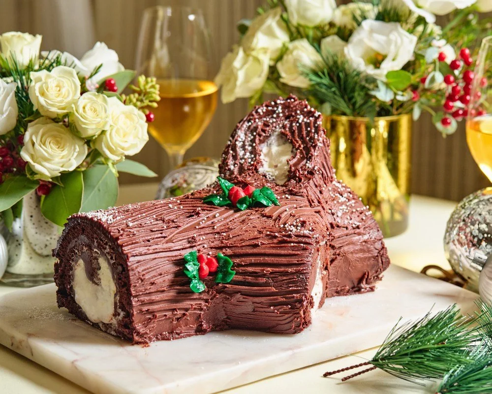 Pre-orders are now open for our B&ucirc;che de No&euml;l, crafted by Executive Pastry Chef Tab Volpe. This elegant dessert features layers of chocolate roulade sponge, marshmallow filling, and rich dark chocolate ganache &mdash; a timeless centerpiec