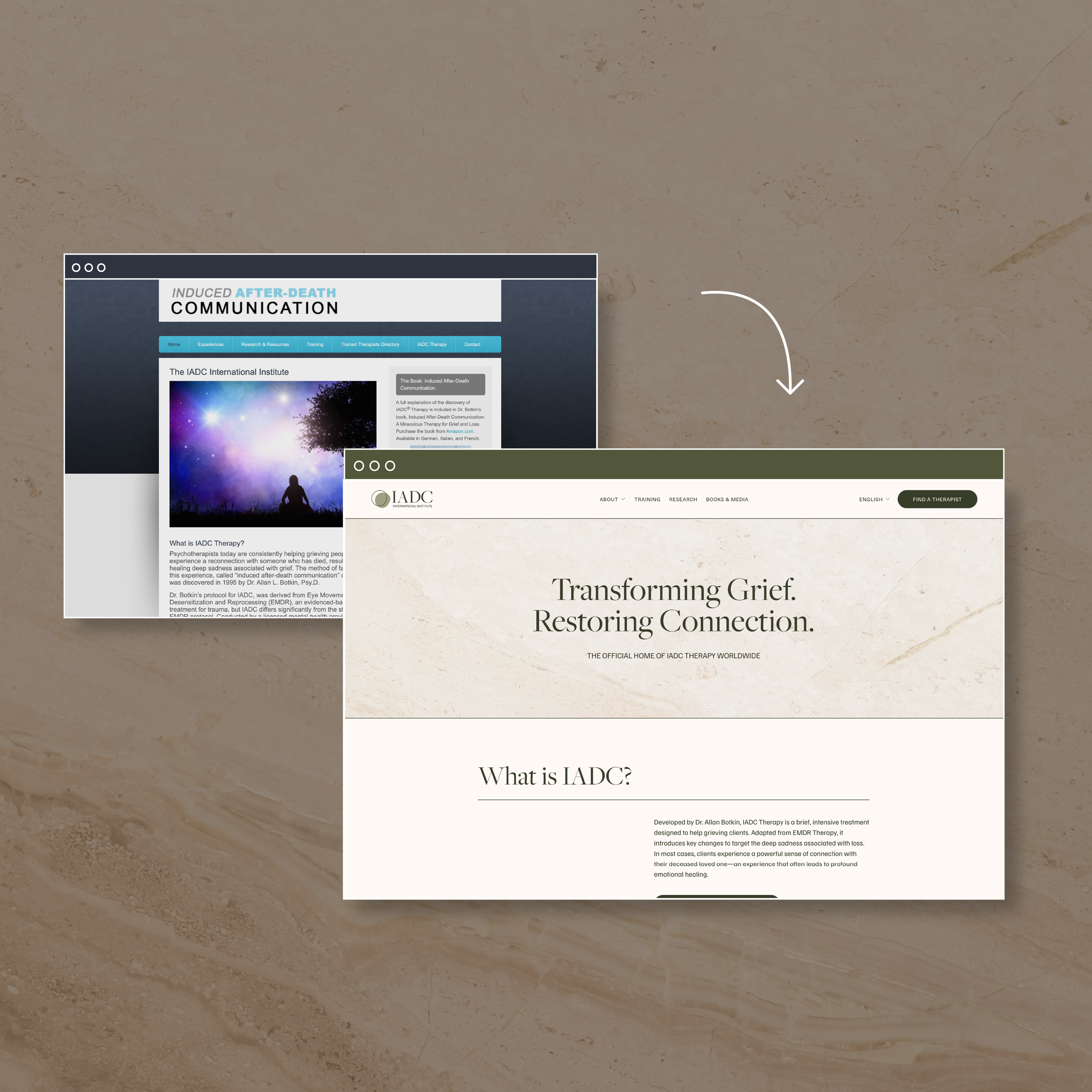 Before &amp; After: A Grief Therapy Training Institute Website Refreshed