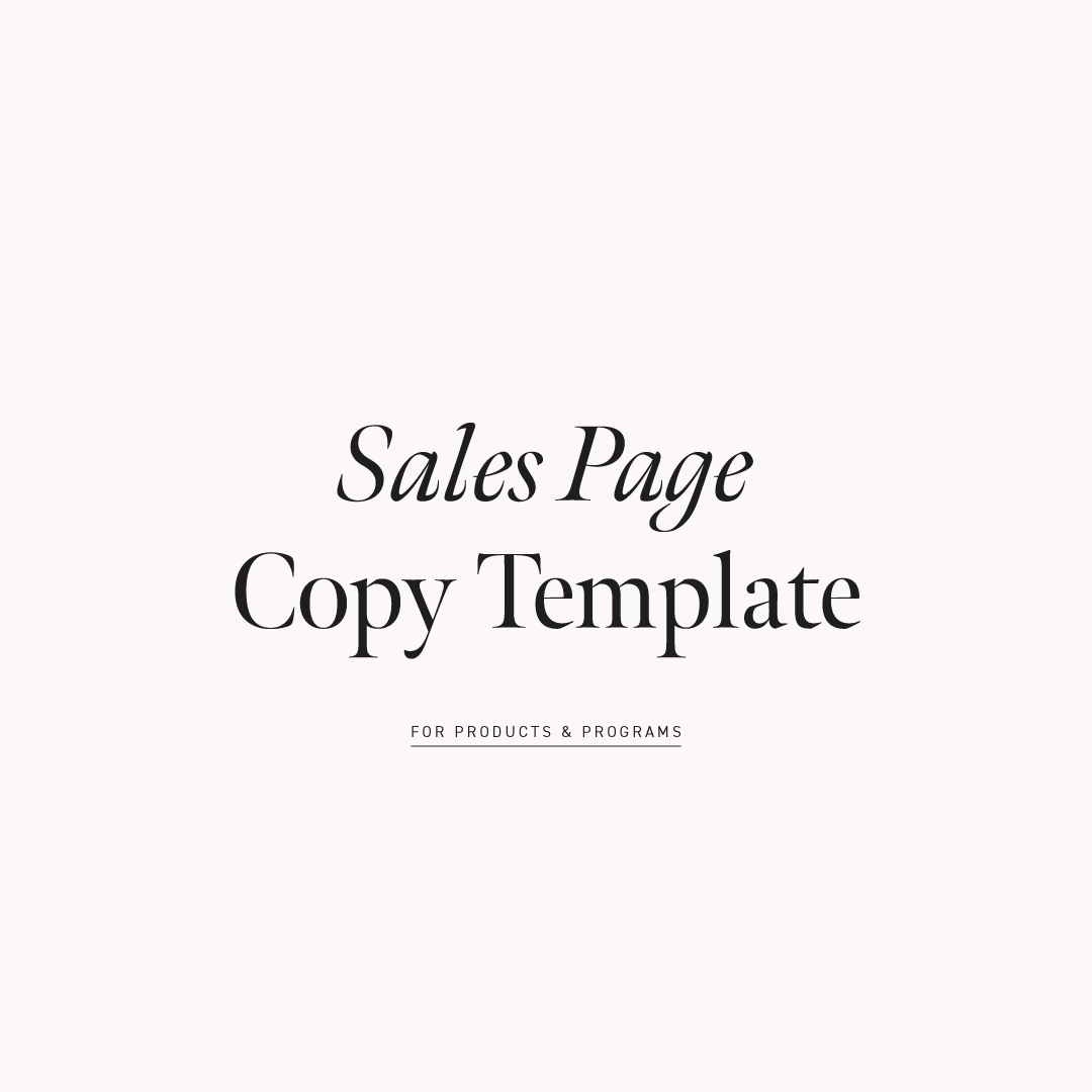 Sales Page Copy Template