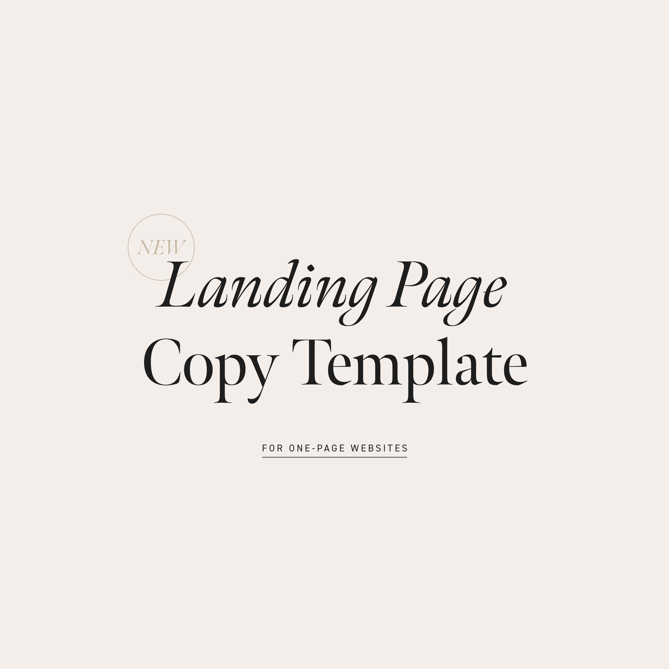 Landing Page Copy Template