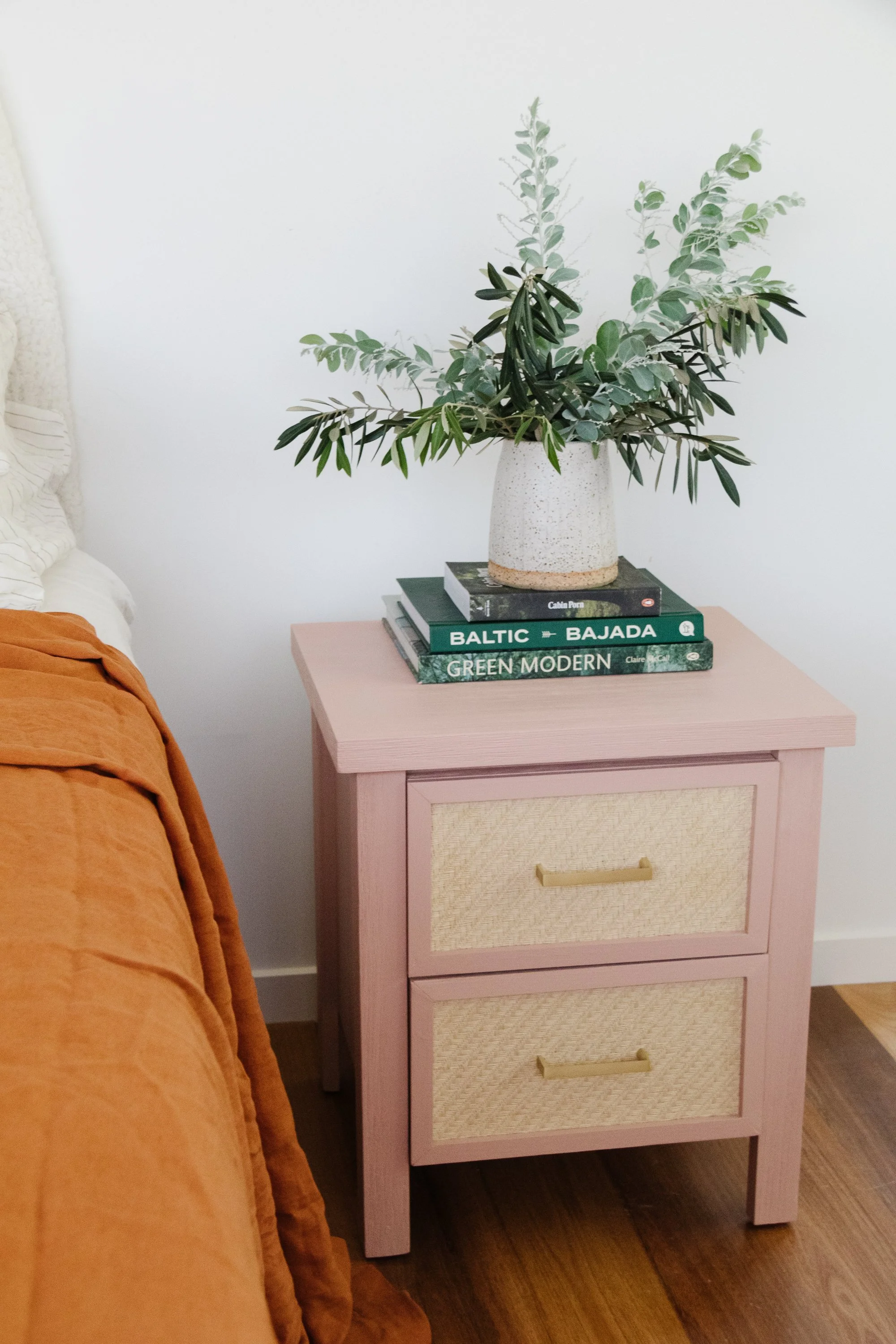 Before & After: The Upcycled Raffia Bedside Table — Smor Home