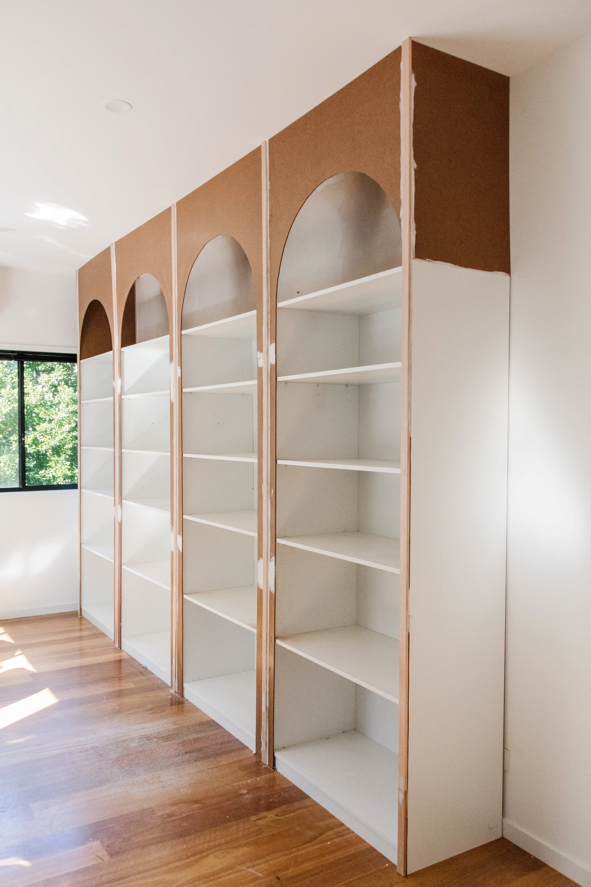 DIY Arched Wall Library — Smor Home