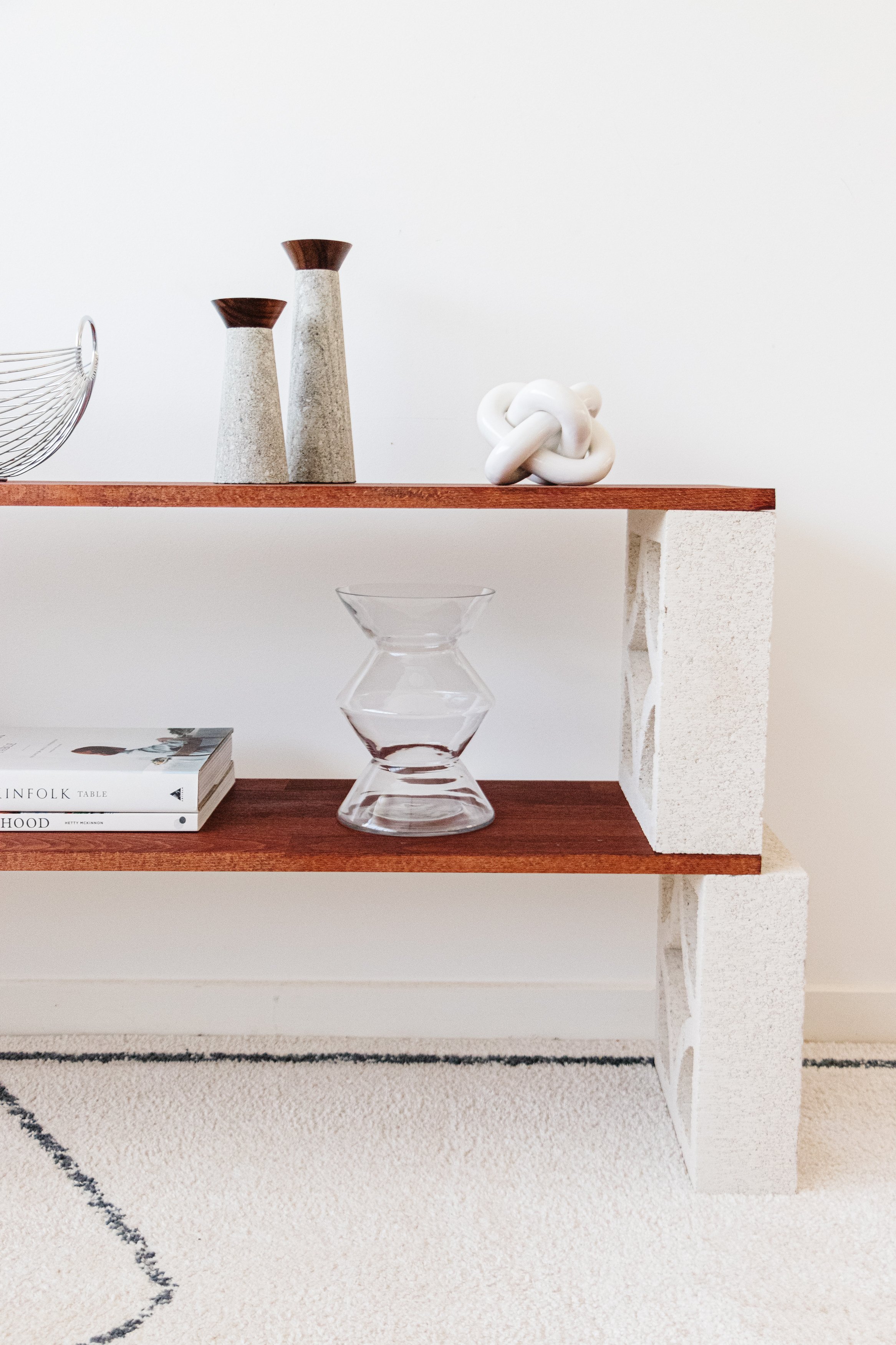 Shelf Racks Block Cement Blocks Shelves With Old School Strafor Metal Shelf, 1930s