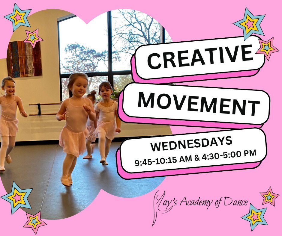 📣 Calling all tiny dancers!  Join our weekly Creative Movement drop-in class!  This class is the perfect introduction to the world of dance, where your little one (ages 2-4) can explore movement through music, songs, and fun props! 🎶

Join us on We