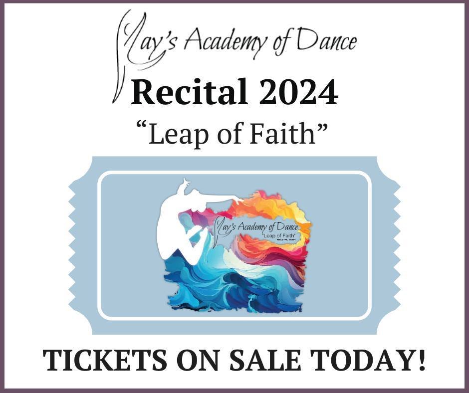 🎟️✨ Today's the day! 🌟 Get ready to secure your seats for our 2024 &quot;Leap of Faith&quot; Recital - tickets are officially on sale at the studio!
#RecitalReady #GetYourTickets #dance #DANCER #dancelife #itsadancething #Idancebecause