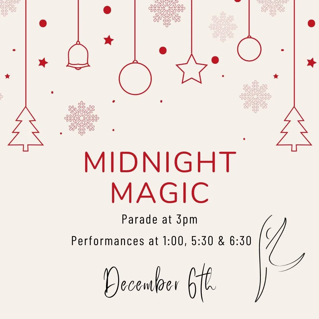 We can't wait to participate in Mukwonago's Midnight Magic parade! Join us for a day filled with holiday magic and dance!

Everyone is invited to participate in the parade. Have your dancer dress warm, with the outer layer being white or red. The par