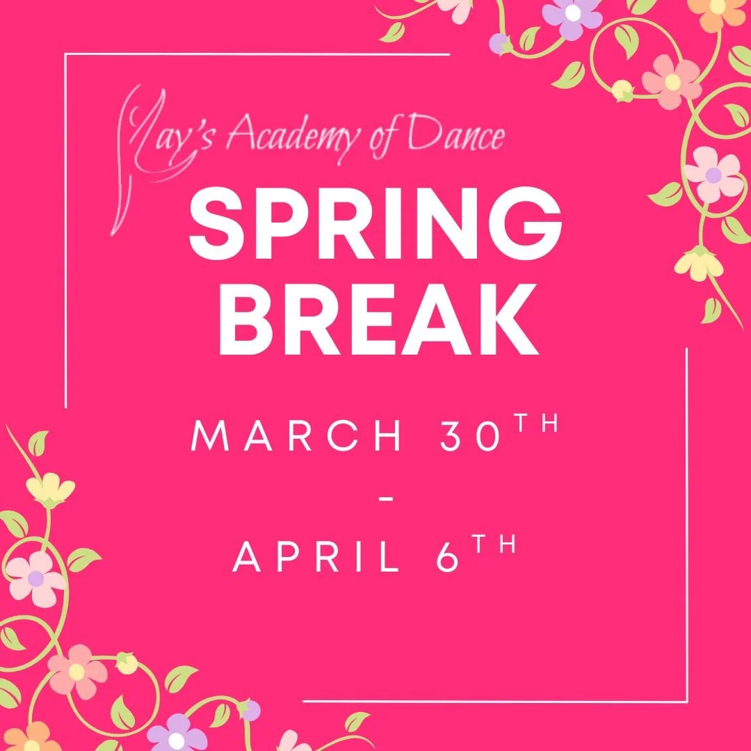 🌷Be sure to mark your calendars! The studio will be closed March 30th - April 6th for Spring Break! ☀️
#springbreak #markyourcalendars #dance #DANCER #dancelife #itsadancething #Idancebecause
