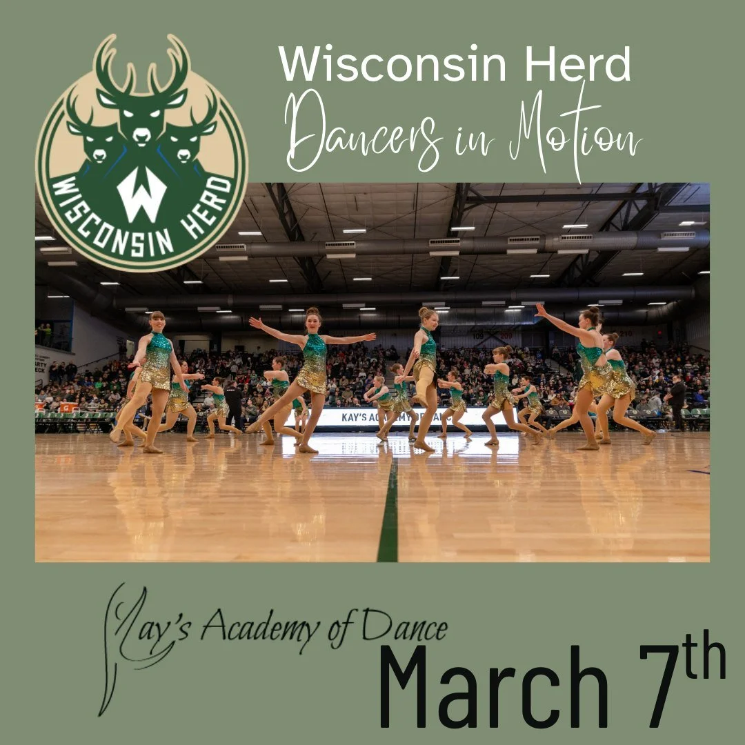Help us cheer on our incredible Dancers in Motion as they take the court for a halftime performance at the Wisconsin Herd game! 🏀✨
We are SO proud of these talented dancers and all the hard work they&rsquo;ve put into this exciting opportunity. Let&