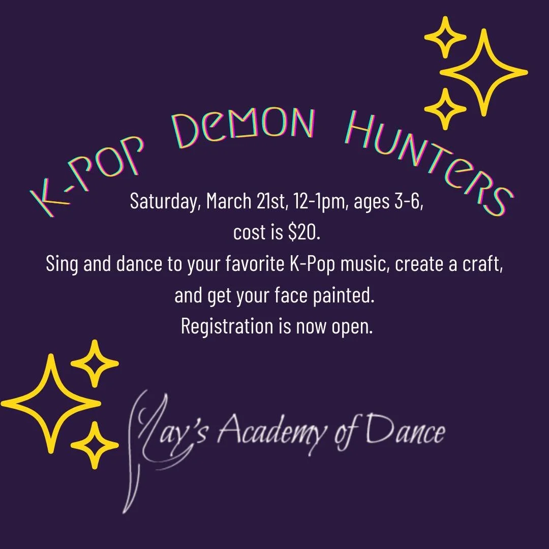 Dance. Sing. Create. Sparkle. ✨
K-Pop Demon Hunters is coming, and it&rsquo;s going to be epic! 💜🎤🩰
Sign up here: https://loom.ly/J0DRe1E
 #dance #DANCER #dancelife #itsadancething #Idancebecause #kaysacademyofdance
