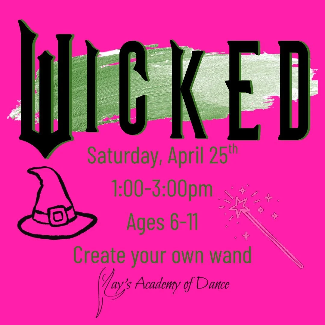 🧙&zwj;♀️ Wicked Workshop 🧙&zwj;♀️
📅 April 25 | ⏰ 1&ndash;3 PM
💲 $25 | Ages 6&ndash;11
Dance, create, and have a magical afternoon with us! ✨
Enjoy a fun-filled dance class and design your very own wand! 🪄
Register here: https://loom.ly/BbEJygo
?