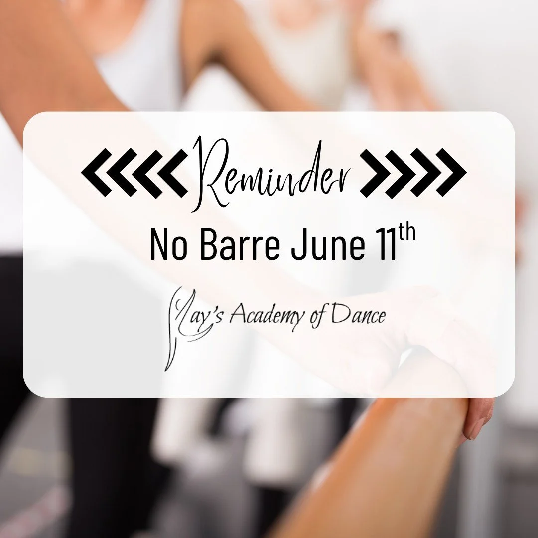 🗓️Please mark your calendars
There will be no barre class June 11th. 
🔅Register for summer barre here: https://loom.ly/BbEJygo
#markyourcalendars #barreclass #dance #DANCER #dancelife #itsadancething #Idancebecause