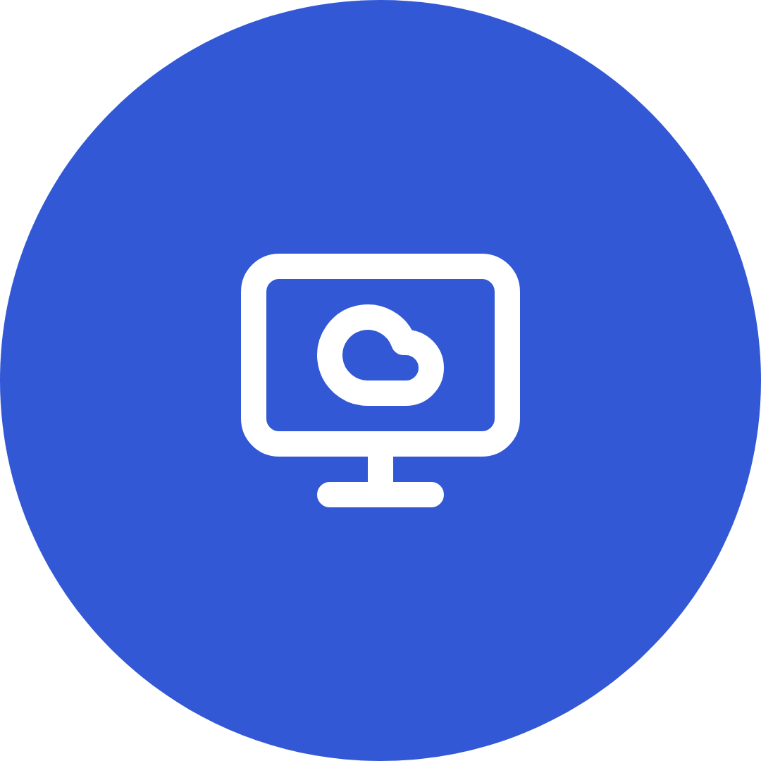 computer with cloud icon