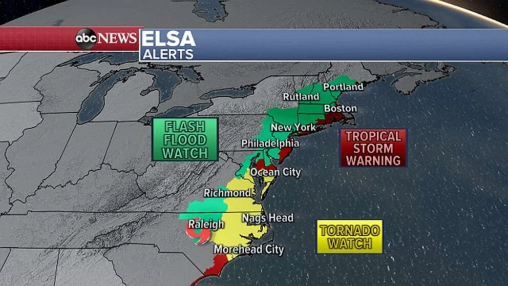 Lehigh Valley under flash flood, severe storm watch as Tropical Storm Elsa crawls up the coast