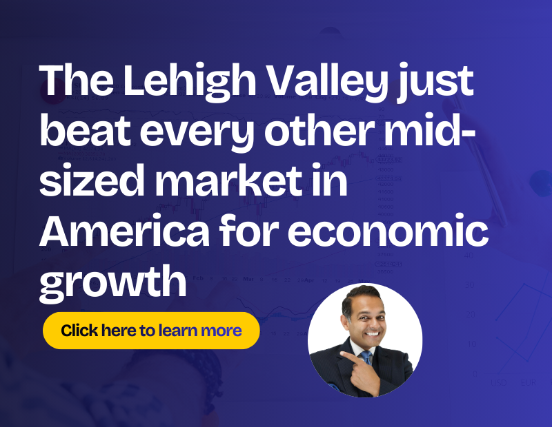 The Lehigh Valley just beat every other mid-sized market in America for economic growth