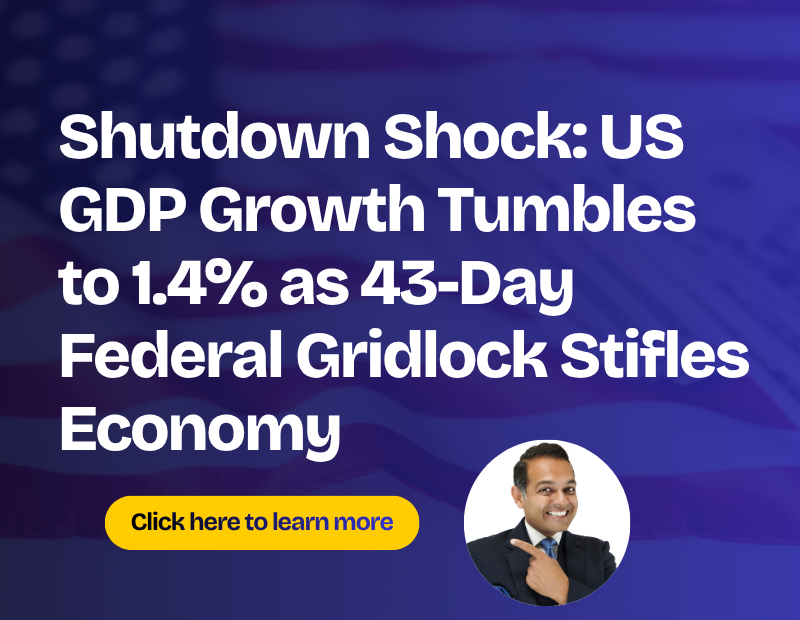 Shutdown Shock: US GDP Growth Tumbles to 1.4% as 43-Day Federal Gridlock Stifles Economy