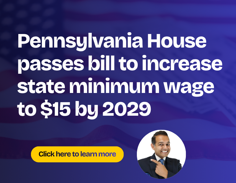 Pennsylvania House passes bill to increase state minimum wage to $15 by 2029