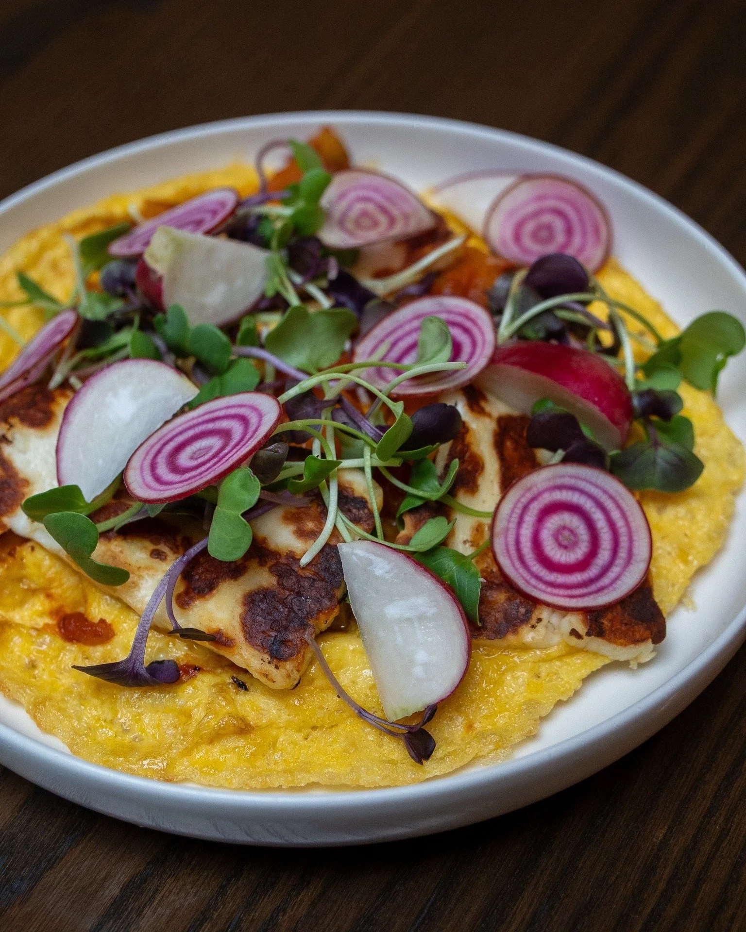 it's like the omelettes cooler cousin. 

PEPPERONATA FRITTATINI
thin egg frittata, roast pumpkin pepperonata, grilled haloumi, crispy spiced chickpeas, micro radish salad.
 
we're here, 8 till 4, every day.