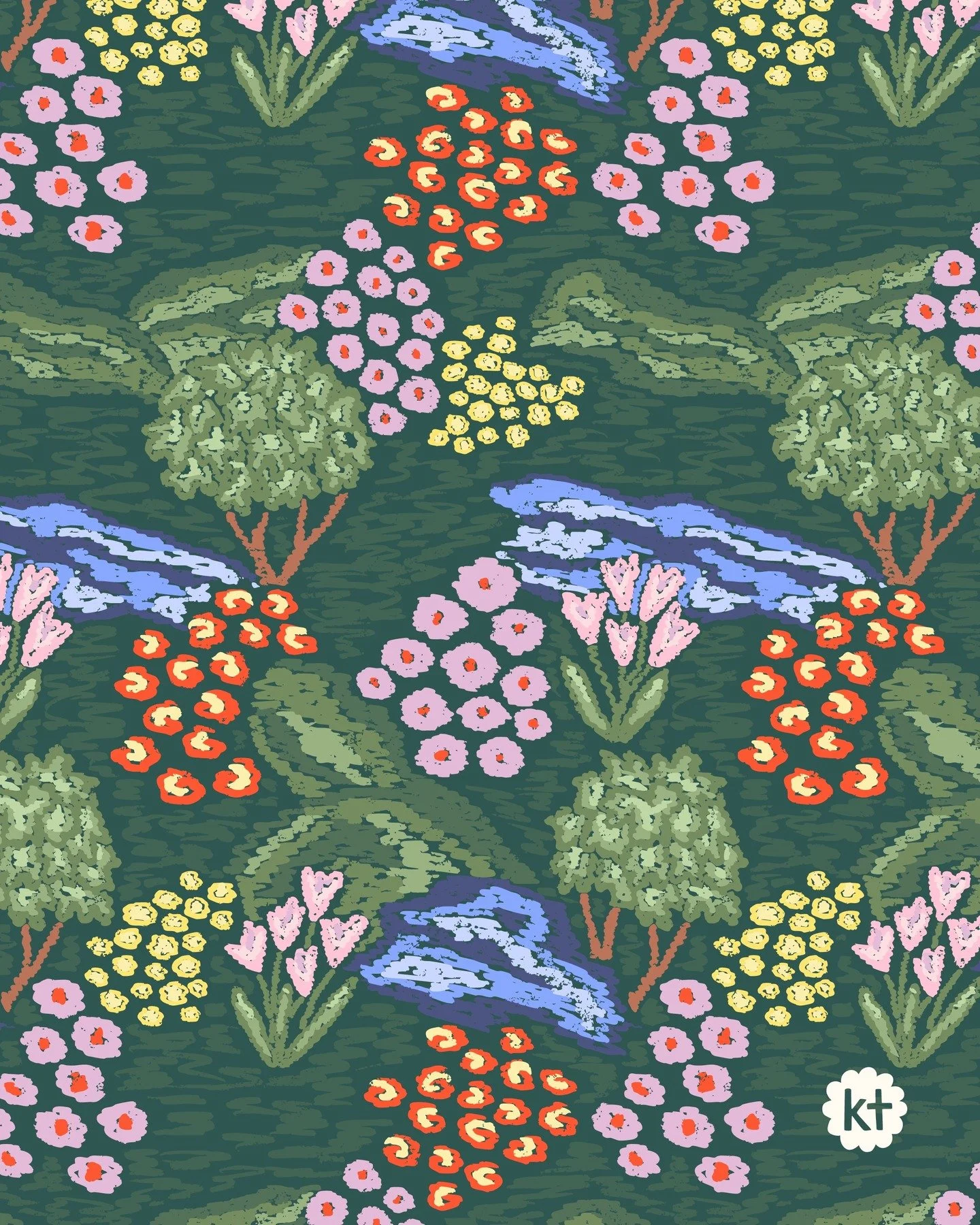 Impressionist painting meets vintage tapestry, garden edition.

Experimenting with a design always teaches you something. As I was doing research for @spoonflower's latest design challenge, Garden Tapestry, I came across a tapestry of a floral modern