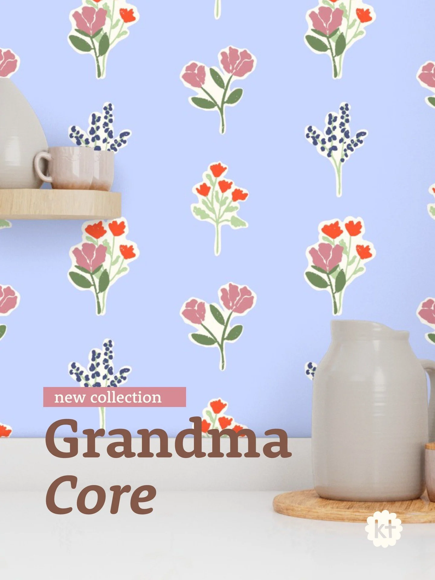 An ode to the always and forever trailblazers of STEAM, the grandmothers. 
Embroidery, crochet, 90s inspired florals and a hint of grandmillennial charm. 

(Cottagecore fabric, floral wallpaper, 90s home decor)
