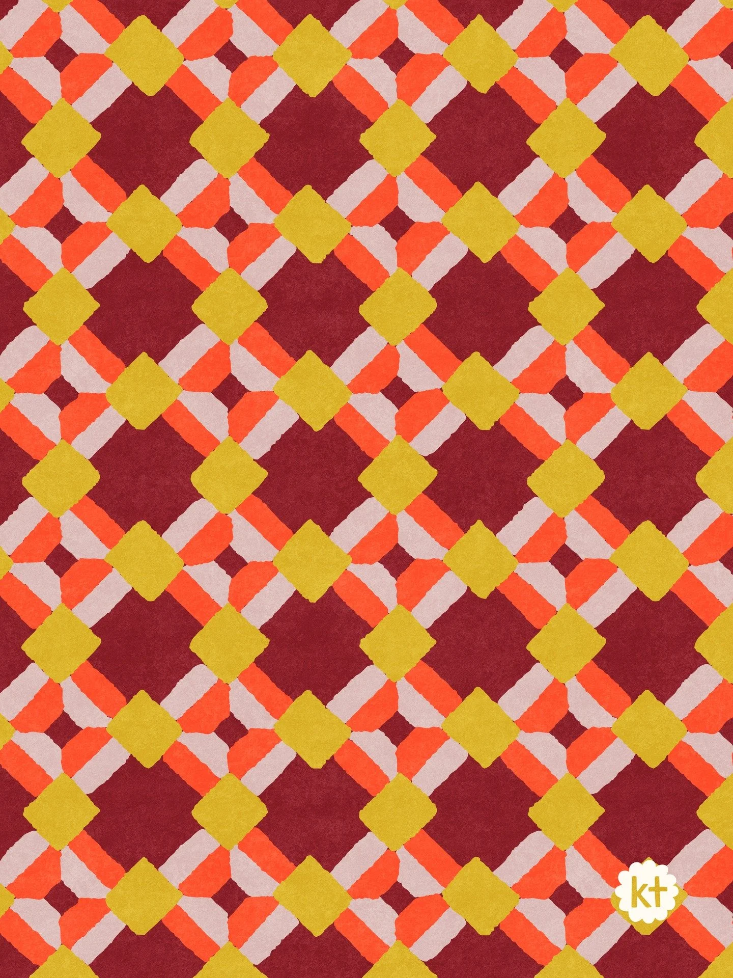 I went max funk with this bauhaus style quilt block geometric. The bright versions are perfect for a maximalist space and the neutral options are a (slightly) less intense option that gives a basket weave impression. 

You can find these all in my @s