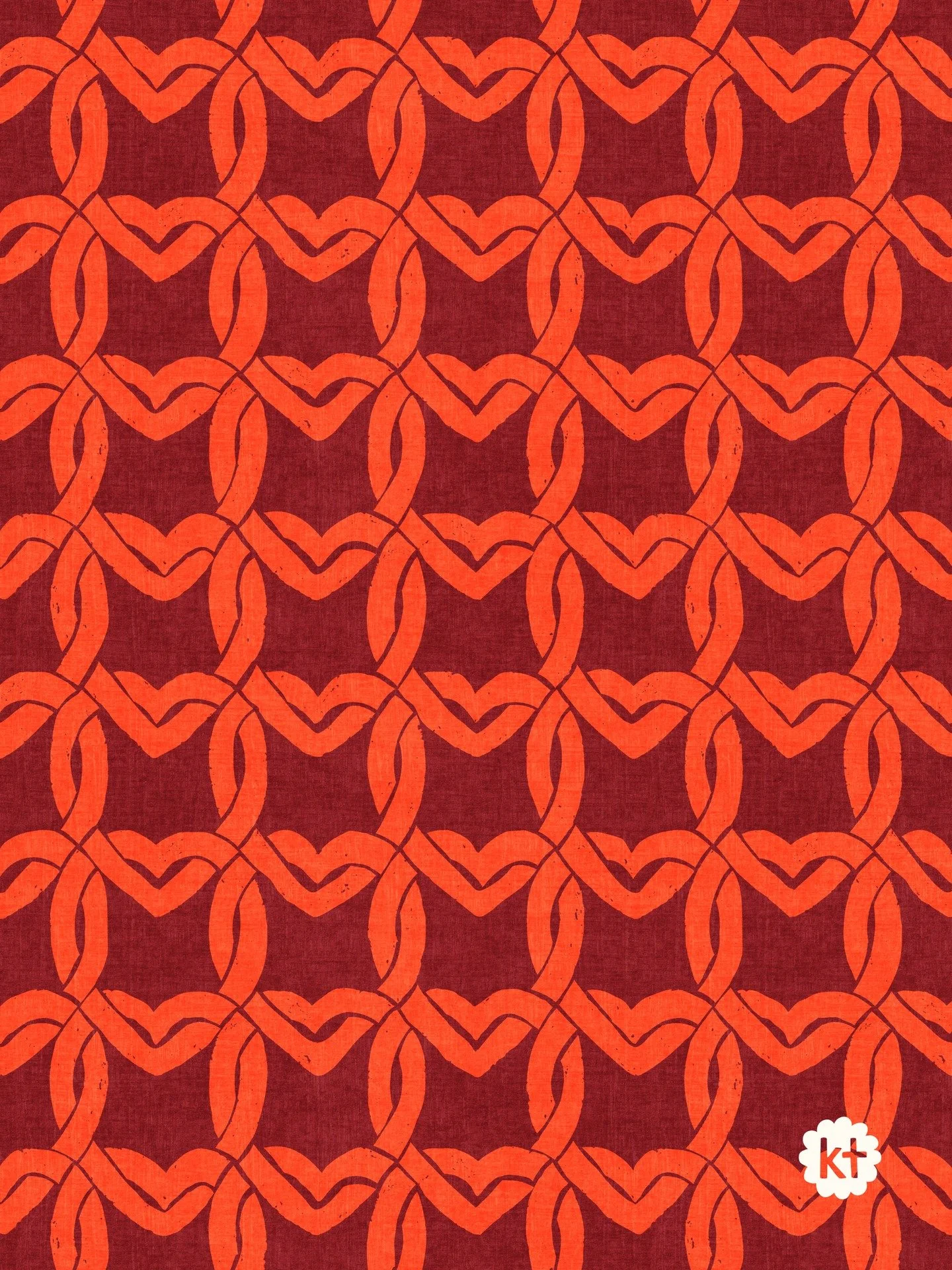 Holiday themed meets interior design with this woven hearts pattern. Sure you could get it on fabric to create Valentine's Day themed products but you could also put it on your wall for a subtle geometric design with a nod to love. Of course I had to