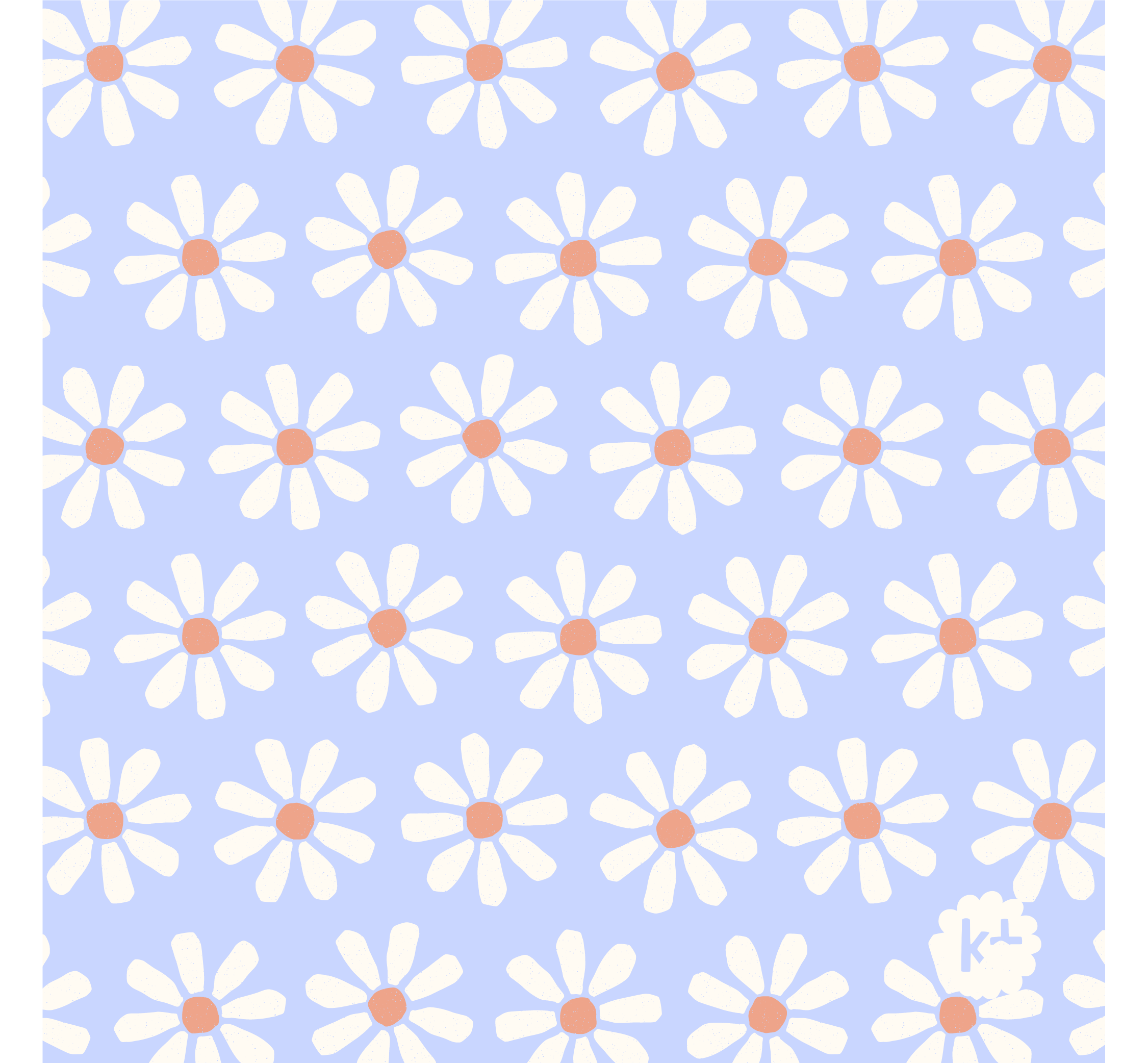 Pastel blue daisy pattern