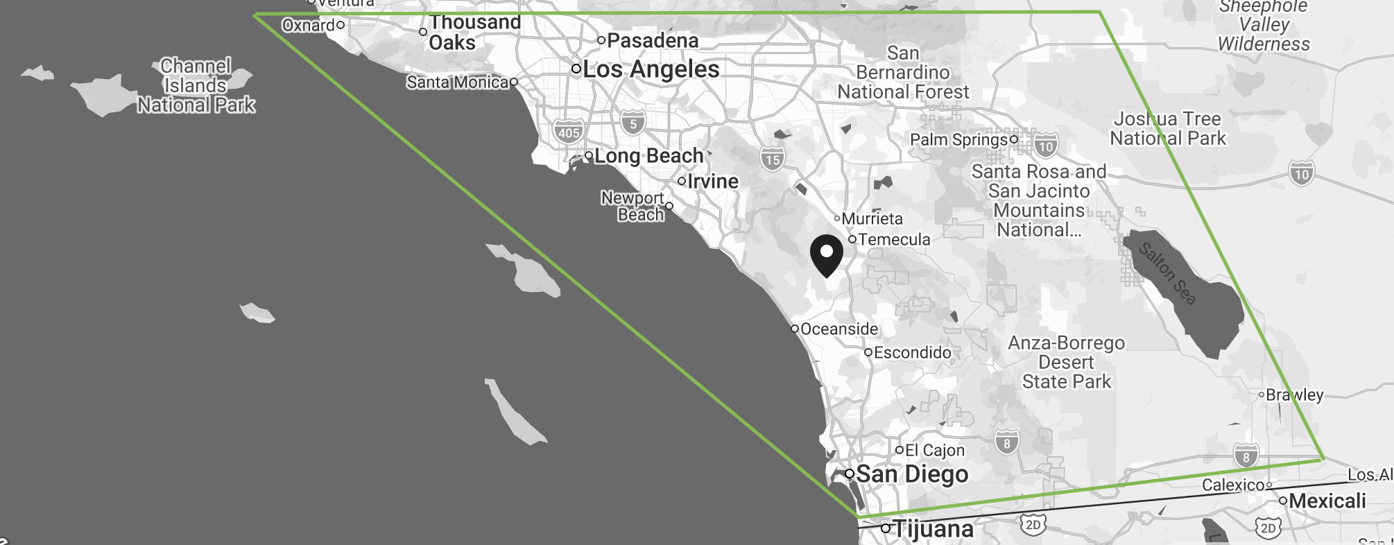 Vintage beer truck rental service area covering San Diego County, Orange County, Los Angeles County, and Riverside County