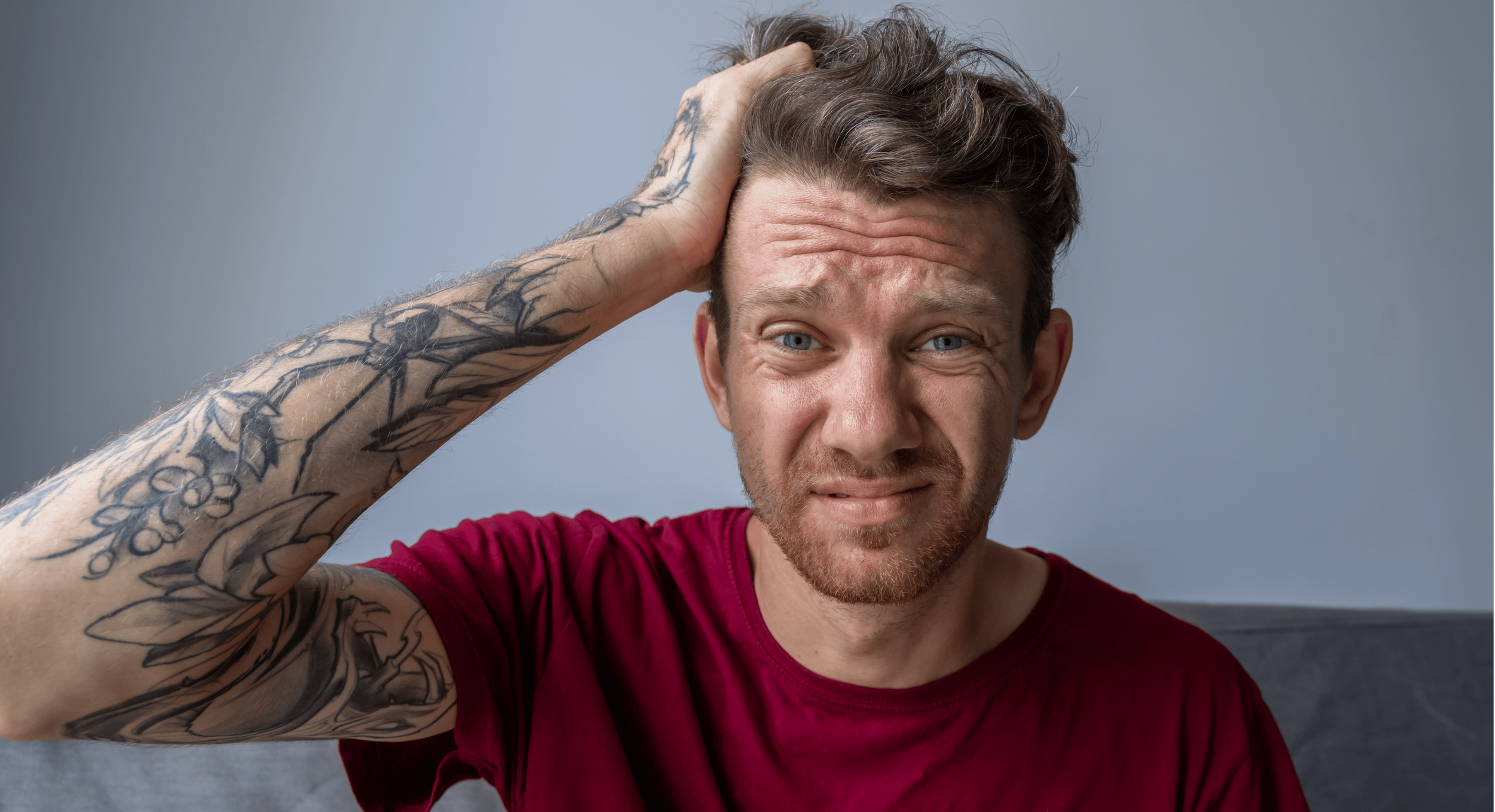 Confused man with with ADHD