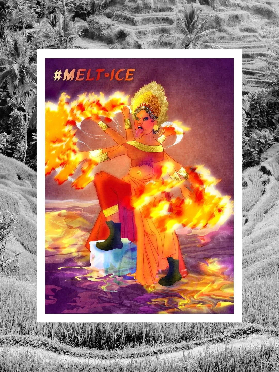Fire Melts ICE Art Print
