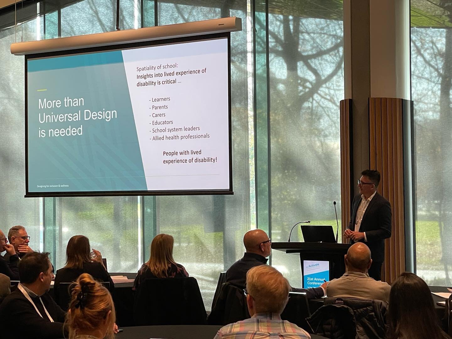 Learning about how to design for inclusion which is more layered than just universal design. Very interesting session Dr Scott, Dr Ben, Julie and Fergus. @le_aust 
.
.
#diversityindesign #schooldesign