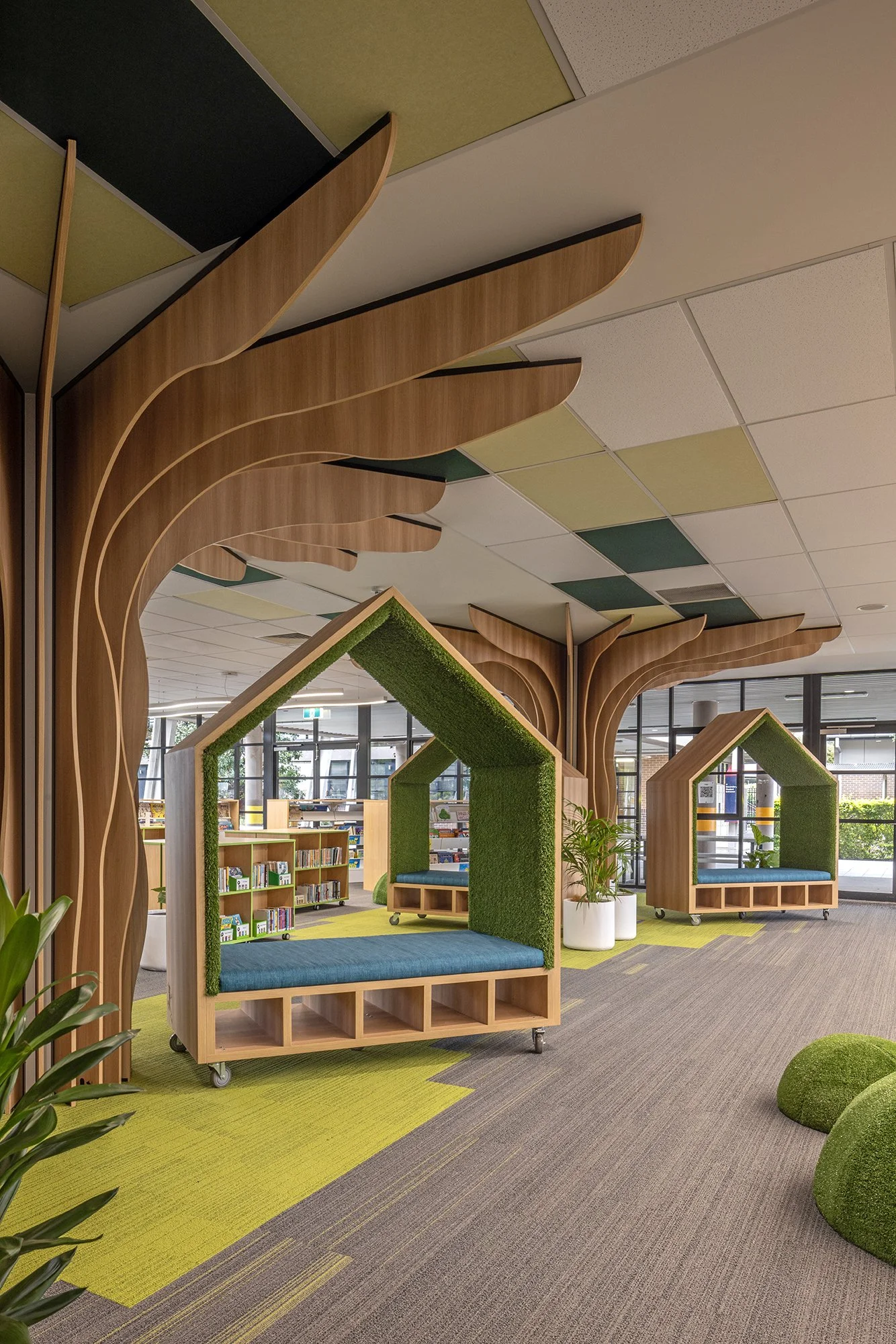 School Library Reimagined: Biophilic Design by Leaf Architecture — Leaf ...
