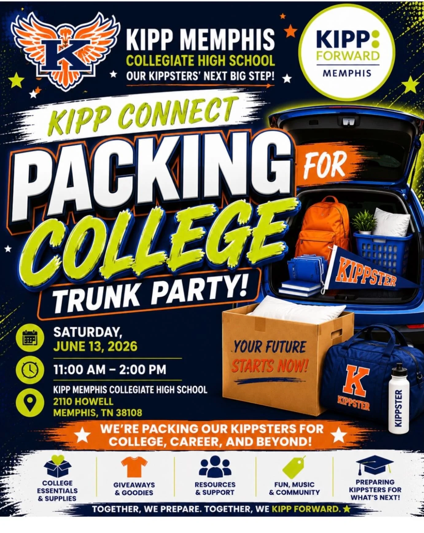 An annual tradition is back!
Class of 2026, it&rsquo;s time to get packed for your next chapter. Join us Saturday, June 13, for our Packing for College event as we reconnect, celebrate, and help you prepare for your postsecondary journey.
We&rsquo;ll