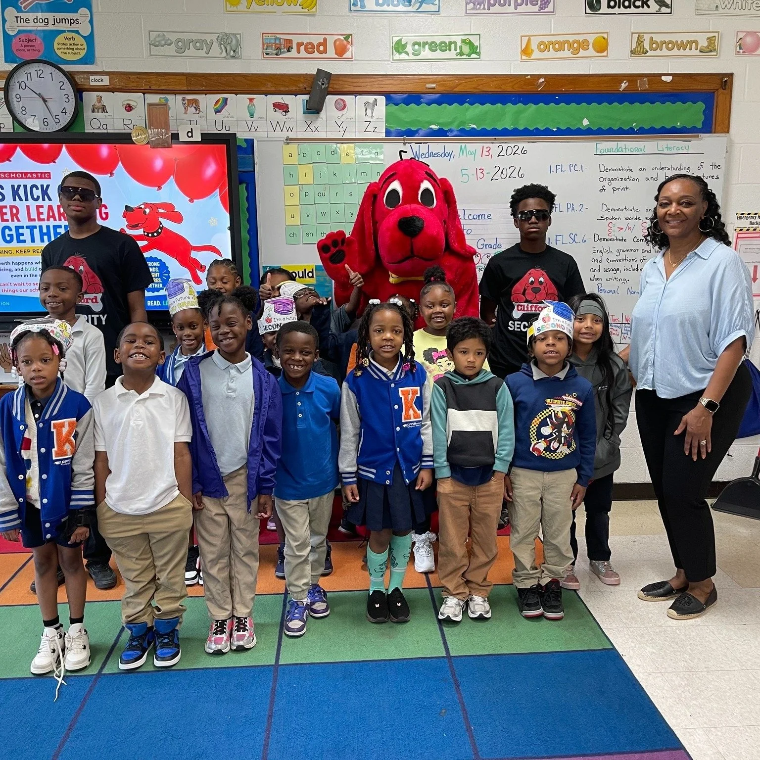 Clifford came to town, and summer reading is officially ON! 📚🐾☀️

Before heading into summer break, our KIPPsters got a special visit from everyone's favorite Big Red Dog as we kicked off our summer reading challenge in partnership with Scholastic.