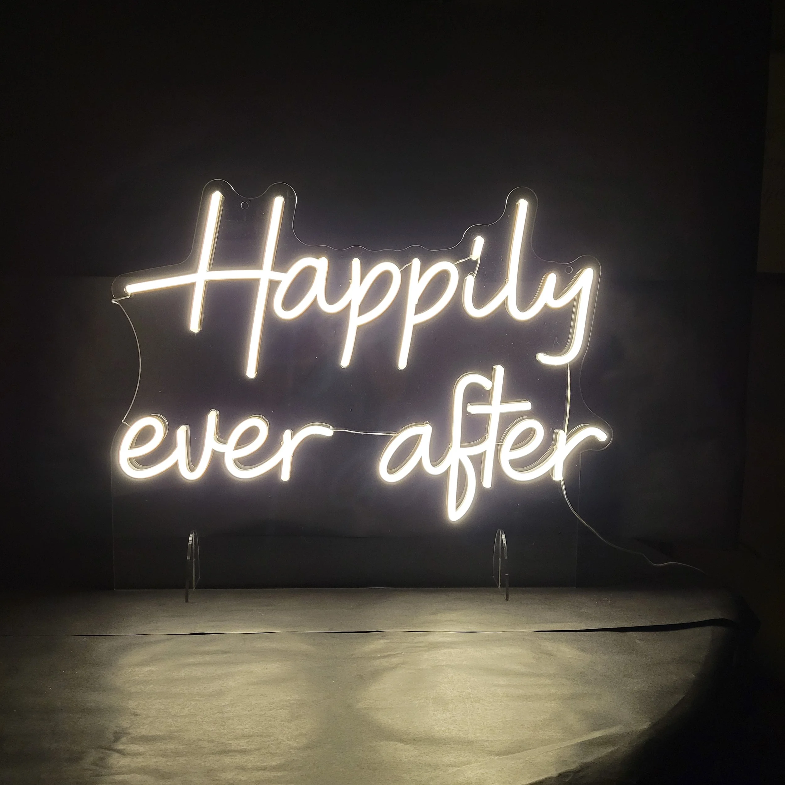 Happily Ever After neon sign, a romantic addition by Classic Pro DJ for weddings in Dallas-Fort Worth