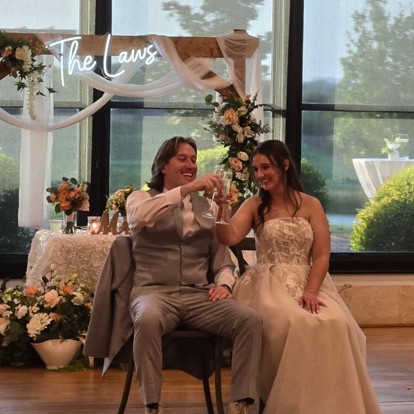 Cheers to the new Mr. &amp; Mrs. Laws!