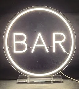BAR neon sign, an inviting highlight for drink stations by Classic Pro DJ at events in Dallas and Fort Worth