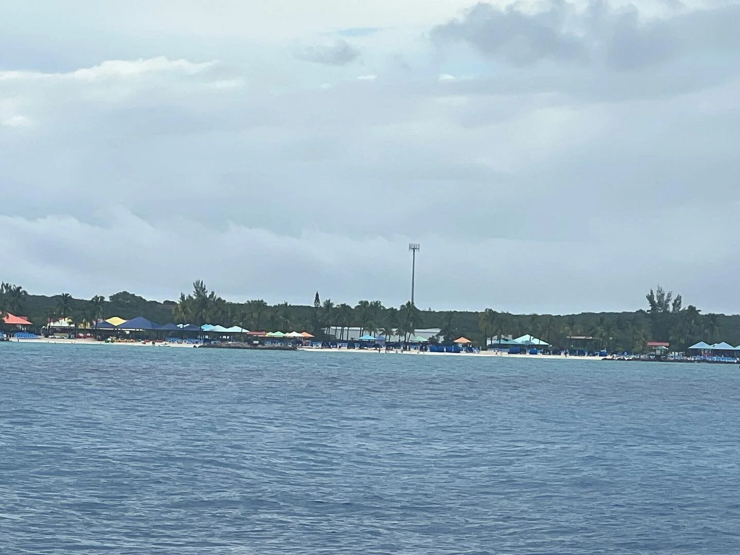 A chilly wet day at Princess Cays. It rained most of the day.