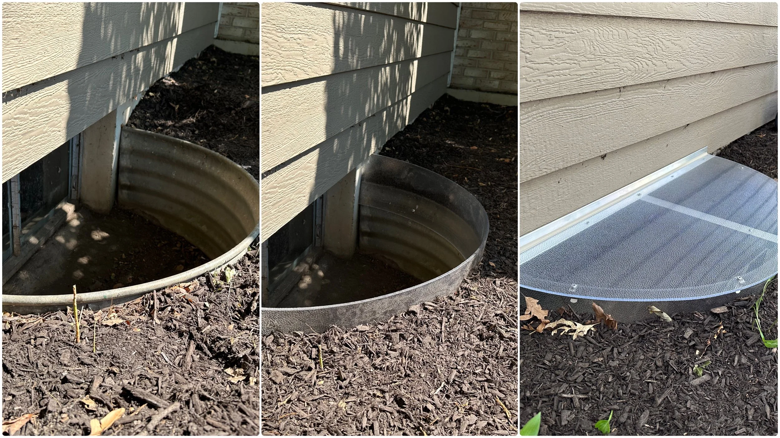 Plastic window well riser Additional height or size to accommodate larger or deeper wells.